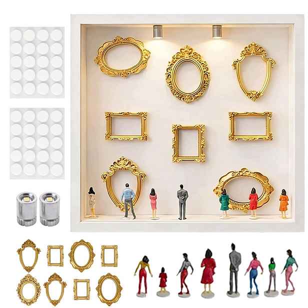 Dřevěný Mini Muzeum Shadow Box Rámeček Jako Dárek K Zobrazení Diy Bílý