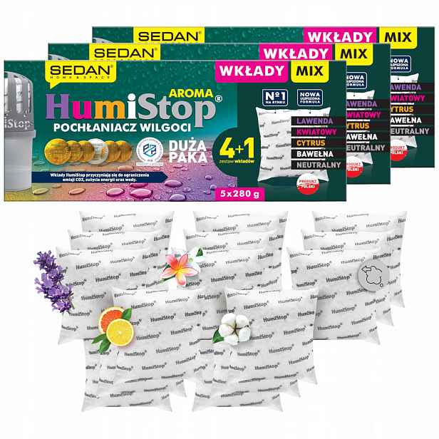 Náplň do pohlcovače vlhkosti Humistop 15 ks MIX vůní Humistop Aroma