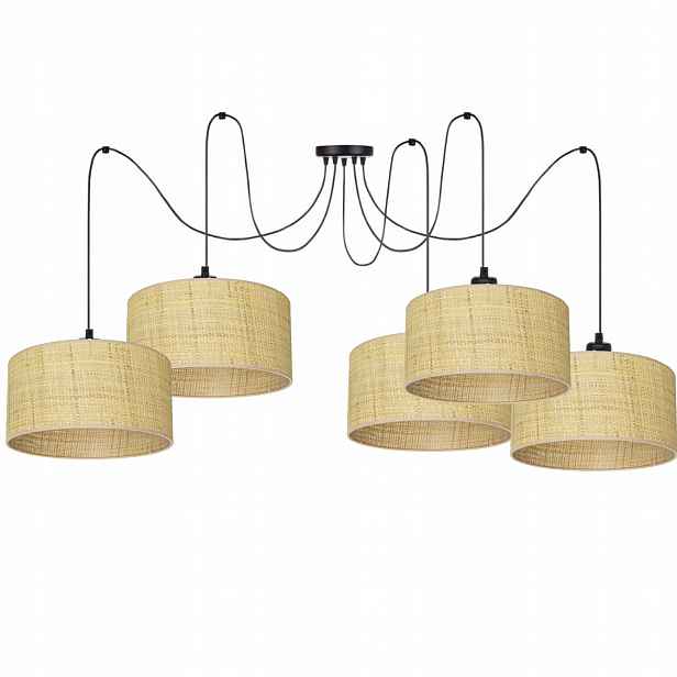 Závěsná Stropní Ratanová Lampa Boho Pavouk Spider Stínidlo Ratan 30 CM Bambus