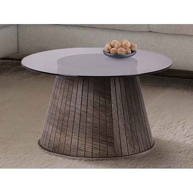 Kulatý konferenční stolek Foggia, 60 cm, dub
