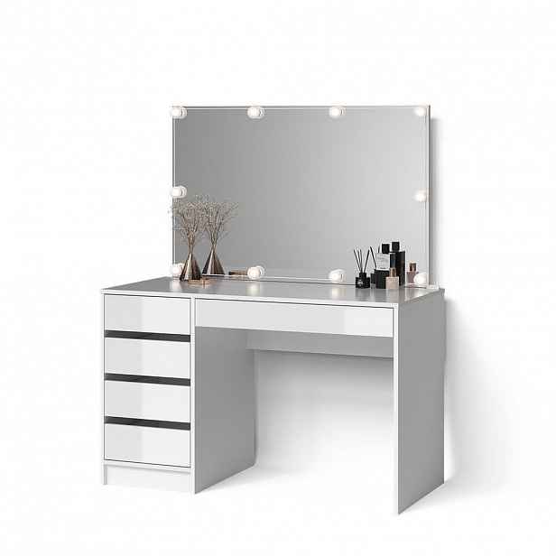 Livinity® TOALETNÍ STOLEK Imola Bílá 120 cm s osvětlením LED