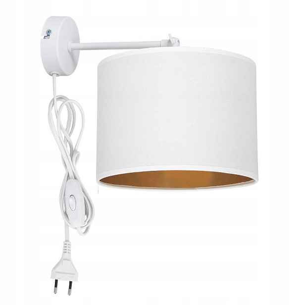 Noční Nástěnná Lampa S Vypínačem Loft Zlaté Stínidlo E27 Led