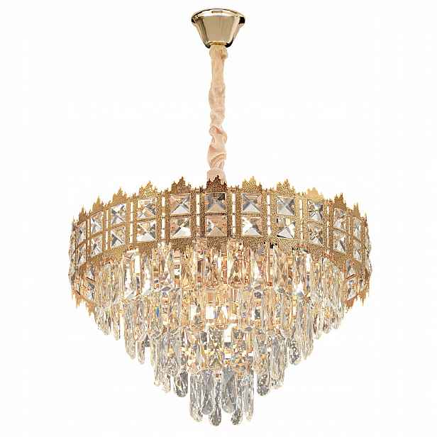 Závěsná Lampa S Krystaly, Zlatý Lustr Glamour Do Obývacího Pokoje, Ložnice, 60 CM