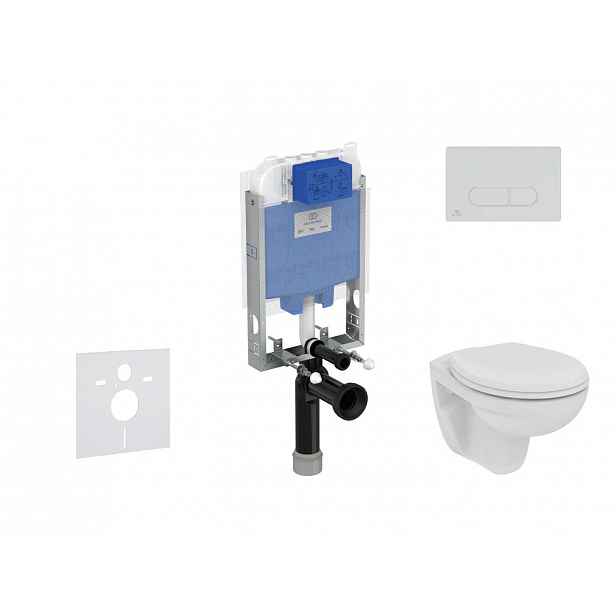 Ideal Standard ProSys - Set předstěnové instalace, klozetu a sedátka  Eurovit, tlačítka Oleas M1, Rimless, SoftClose, chrom mat ProSys80M SP125