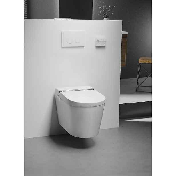 U-Spa HYGEA - INTEGROVANÝ BIDET BÍLÝ MATNÝ; SPRCHOVACÍ ELEKTRONICKÁ TOALETA BÍLÁ MATNÁ