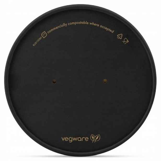 Víčko na misky černé Vegware, průměr 150 mm, 50 ks