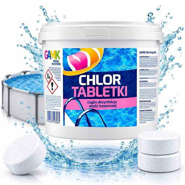 Chlor 3KG Tablety 15X200G Do Bazénu Chemie Dlouhodobá Dezinfekce Vody