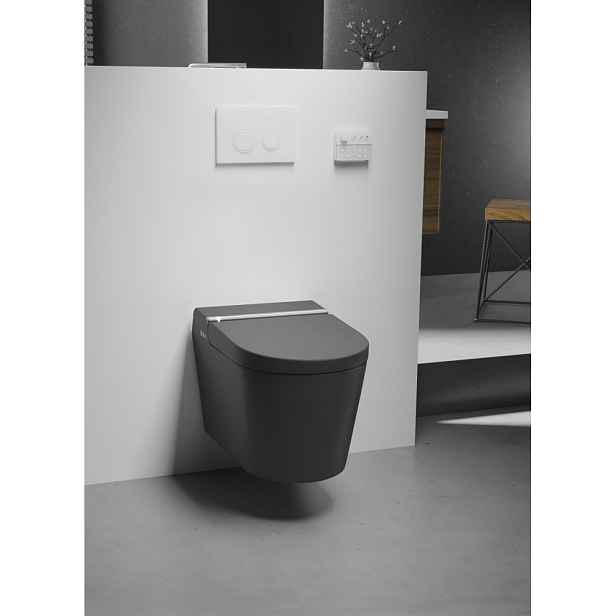 U-Spa HYGEA - INTEGROVANÝ BIDET ČERNÝ MATNÝ; SPRCHOVACÍ ELEKTRONICKÁ TOALETA ČERNÁ MATNÁ
