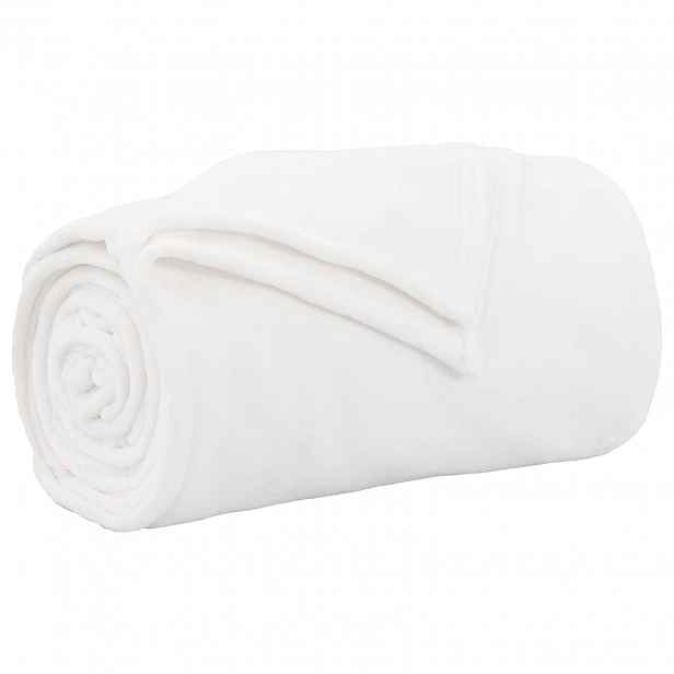 vidaXL Přehoz Bílá 130 x 150 cm 0.51 kg Fleece