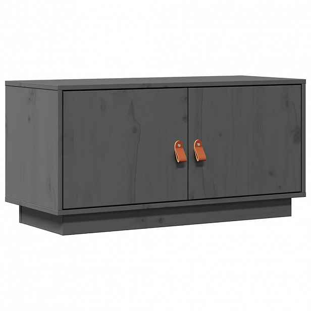 vidaXL TV skříňka šedá 80 x 34 x 40 cm masivní borové dřevo