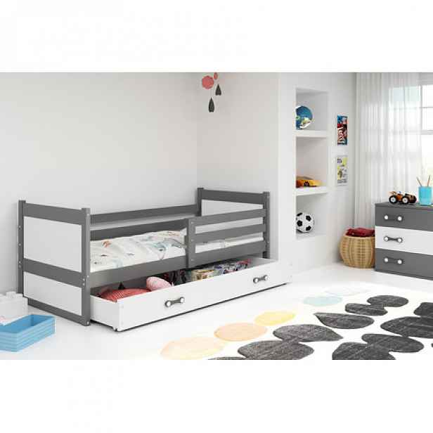 Dětská postel RICO 190x80 cm Šedá Bílá