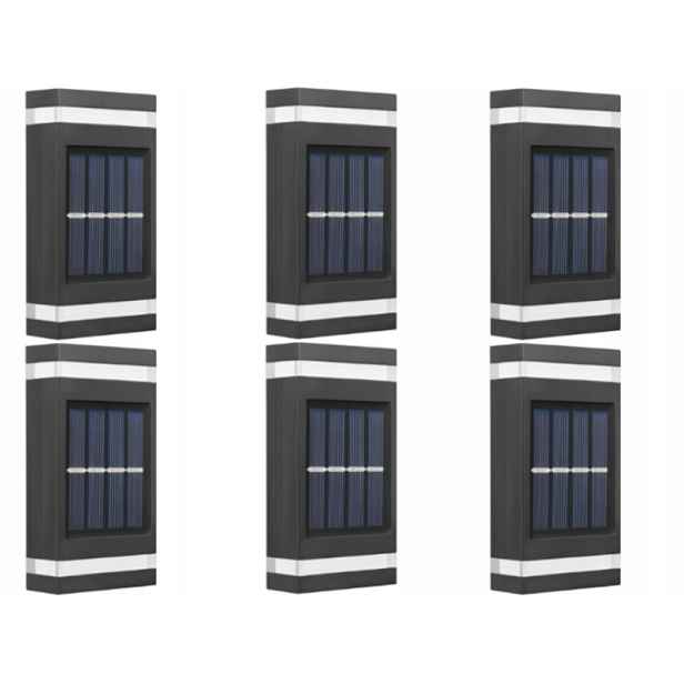 6x Vodotěsná solární Led lampa Světlo Nástěnné svítidlo se senzorem soumraku