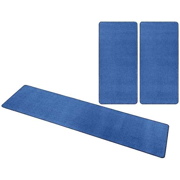 AKCE: 3 díly: 70x140 (2x), 70x240 (1x) cm Kobercová sada Nasty 101153 Blau, modrá, ložnice, Hanse Home