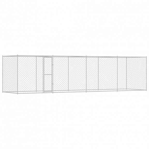 vidaXL Klec pro psa Stříbrná 800 x 200 x 200 cm Pozinkovaná ocel