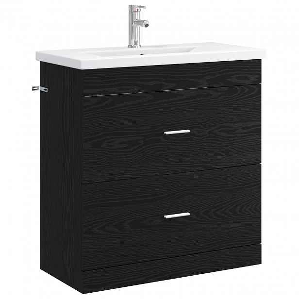 vidaXL Sada koupelnového nábytku Černý dub 81 x 40 x 84,5 cm