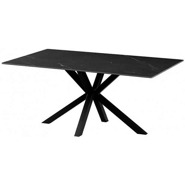 Obdélný jídelní stůl Milo 160x90 cm, černý mramor