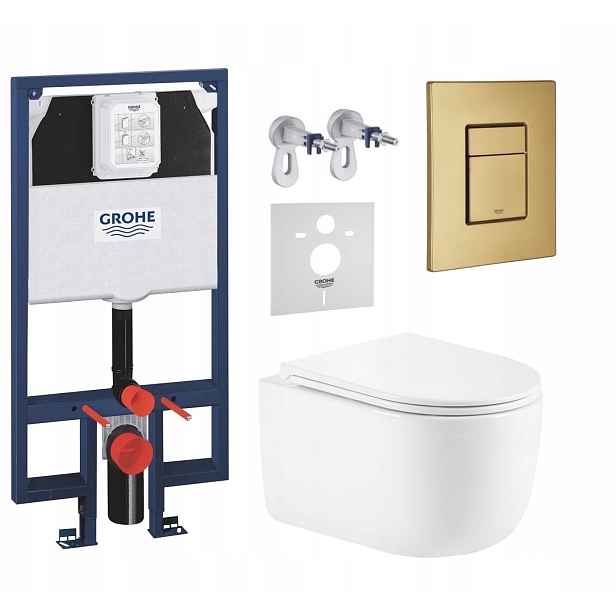Sada Wc Stojánků Grohe Slim Miska Wc Tornádo Imprese Tlačítko Zlaté