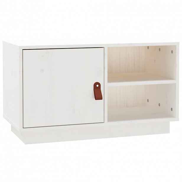 vidaXL TV skříňka bílá 70 x 34 x 40 cm masivní borové dřevo