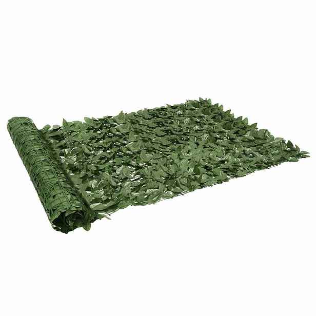 vidaXL Balkonová zástěna s tmavě zelenými listy 300 x 150 cm