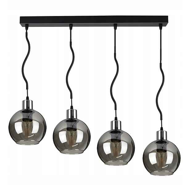Skleněná závěsná lampa Lustr Spline Chrom Kula