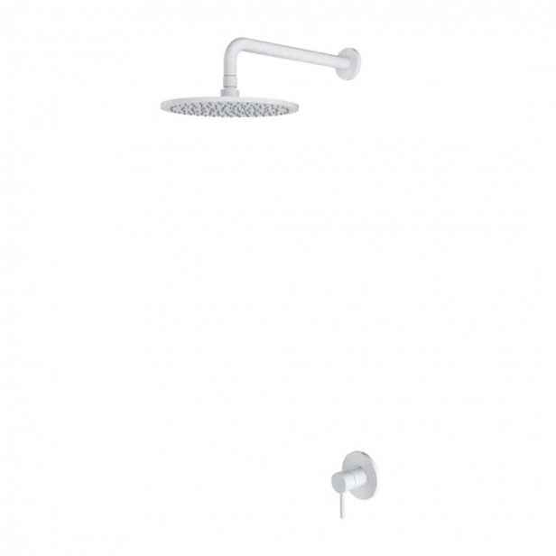 OMNIRES Y - Set sprchové podomítkové baterie a horní sprchy, s tělesem, průměr 25 cm, matná bílá SYSY36WM