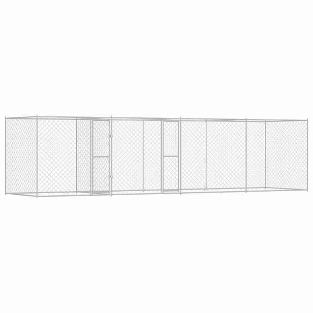 vidaXL Klec pro psa Stříbrná 600 x 200 x 200 cm Pozinkovaná ocel