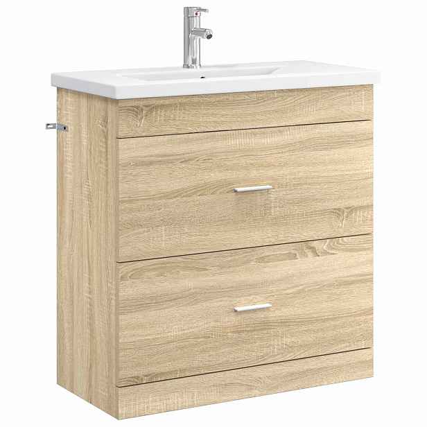 vidaXL Sada koupelnového nábytku Dub sonoma 81 x 40 x 84,5 cm
