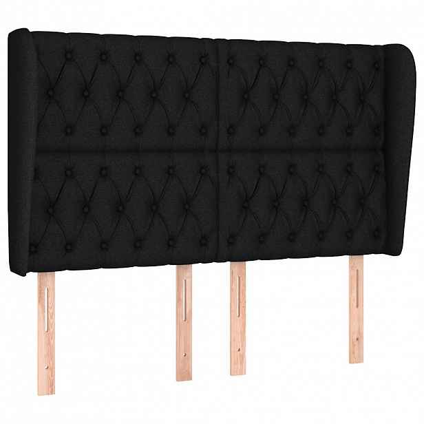 vidaXL Čelo postele typu ušák černé 147x23x118/128 cm textil