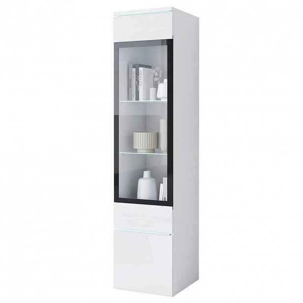 P & B VITRÍNA, bílá, vysoce lesklá bílá, 30/130/33 cm