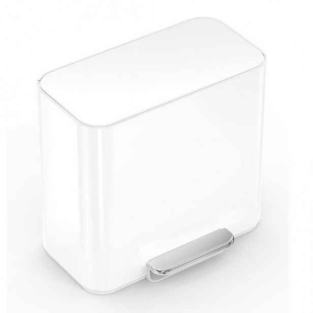 Simplehuman pedálový odpadkový koš na tříděný odpad DUAL MINI 15 L bílá ocel CW2122