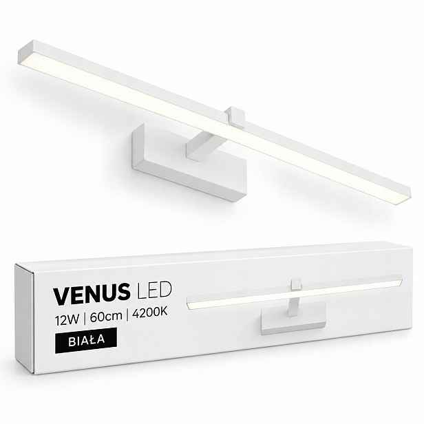 Venus Led nástěnná lampa 12W 60 cm bílá do koupelny 4200K IP44 840lm Nw