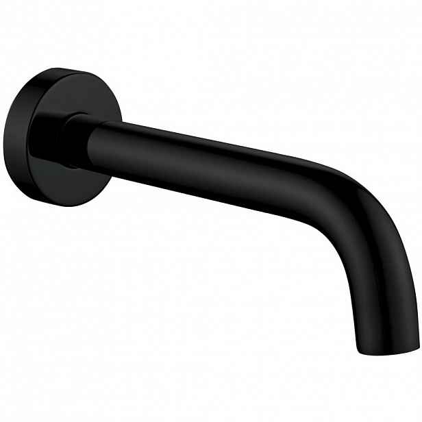 Výtoková nástěnná hubice - 20 cm - kulatá - černá matná