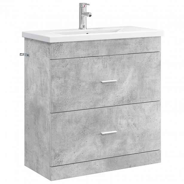 vidaXL Sada koupelnového nábytku Betonově šedá 81 x 40 x 84,5 cm