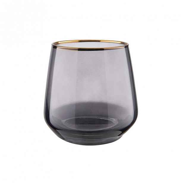 Butlers TOUCH OF GOLD Sada sklenic se zlatým okrajem 345 ml set 6 ks - tm. šedá