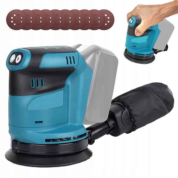 Excentrická Oscilační Bruska 125 MM Elektrická Na Dřevo 300 W 10 Kotoučů