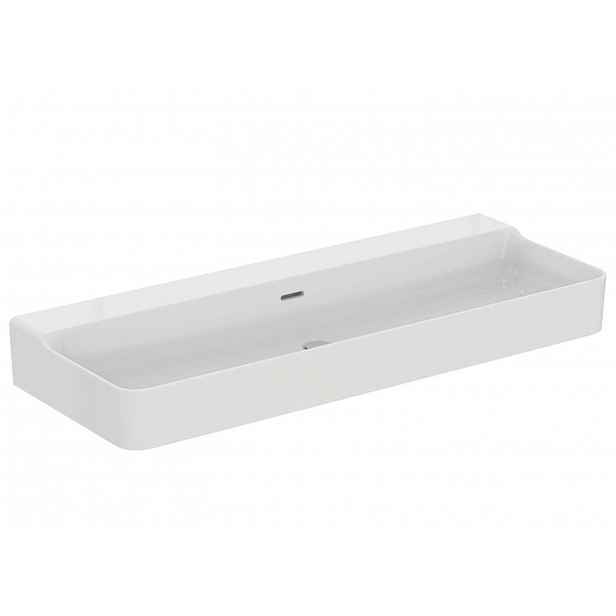 Ideal Standard Conca Ceram - Dvojumyvadlo na desku 120x45 cm, s přepadem, bez otvoru pro baterie, bílá T384101