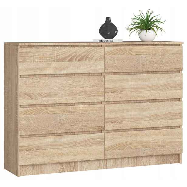Komoda skříňka K140 8 zásuvek dub sonoma Akd