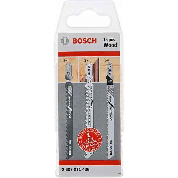 Sada pilových listů na dřevo 14+1 dílů. Bosch