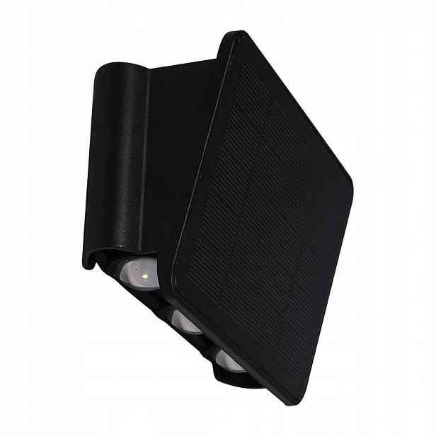 Solární nástěnné Led svítidlo, černá, horní a dolní část, teplé světlo Eko-Light