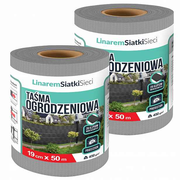 Stínící Panelové Pásy 19 cm x 50 m Uv Ochrana Na Ploty Šedá Uv Sada 2ks
