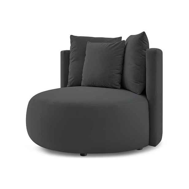 Tmavě šedé sametové křeslo Cesar – Bobochic Paris