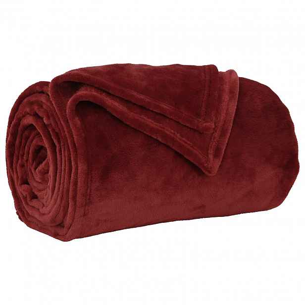 vidaXL Přehoz Bordeaux červená 220 x 240 cm 1.37 kg Fleece