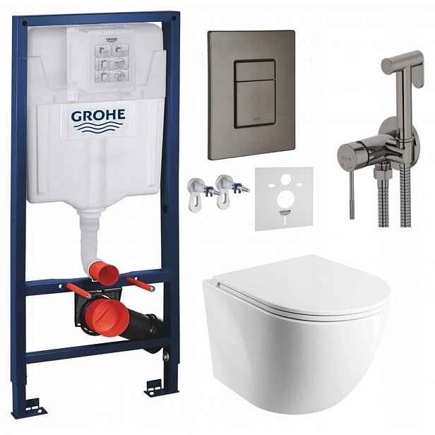 Wc Set Stelaz Grohe Wc Mísa Omnires Tlačítko baterie grafit