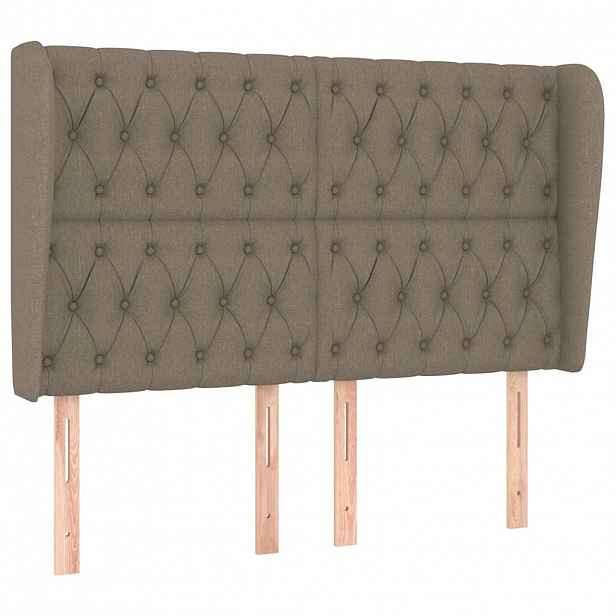vidaXL Čelo postele typu ušák taupe 147x23x118/128 cm textil