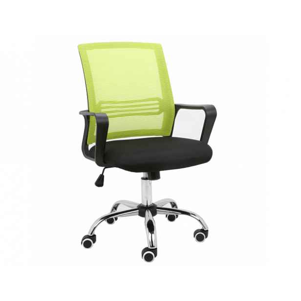 Kancelářská židle APOLO, síťovina zelená / látka černá - 60,5x54x87-95 cm