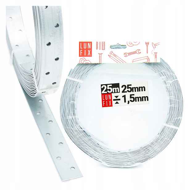 Montážní páska perforovaná 25 m 25 x 1,5 mm tesařská ocelová 1 Ks.