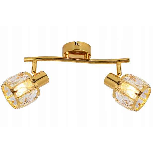 Stropní Svítidlo Reality Crownie Zlatá 2 stínidla E14 40W Led Křišťál