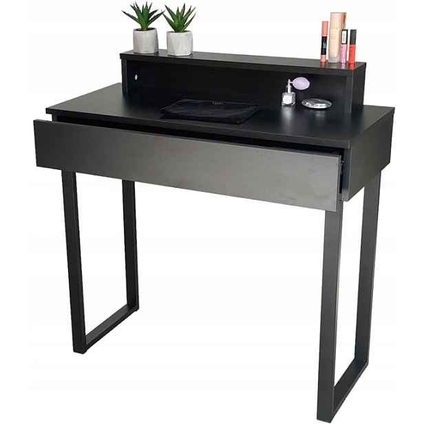 Toaletní Stolek Lena Plus Černý Kov Černý 90 CM