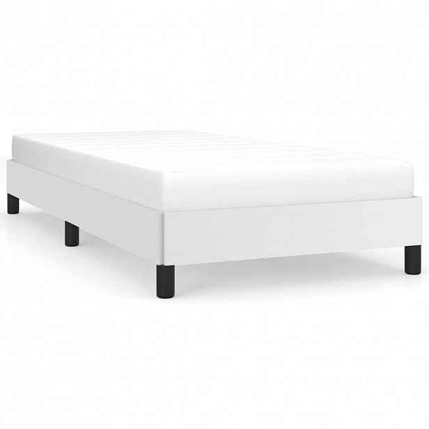 vidaXL Rám postele bílý 90 x 190 cm umělá kůže