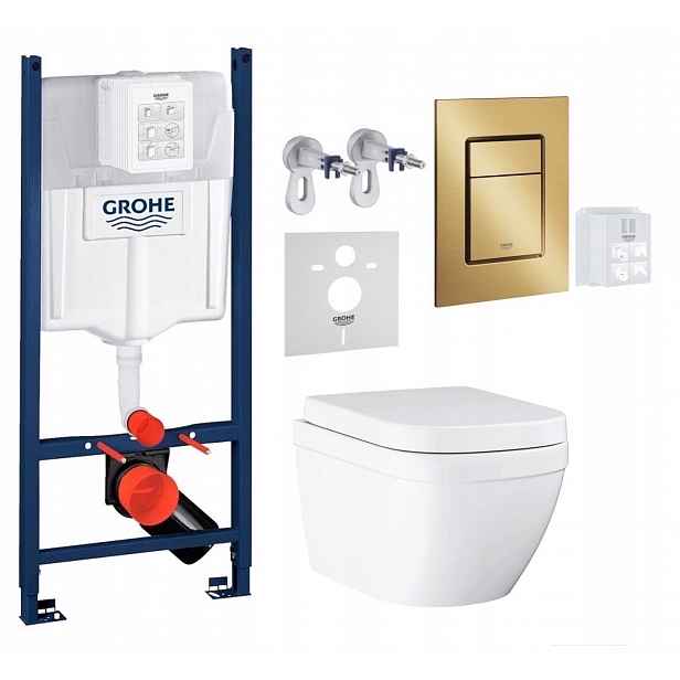 Podomítkový Wc set Stelaz s Wc mísou Grohe Euro Ceramic Tlačítko